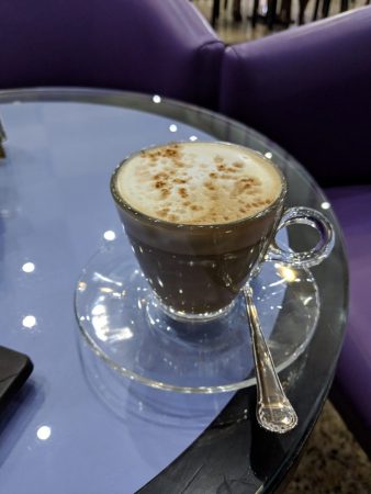 Cappuccino at the Cappuccino Bar in the resort lobby.