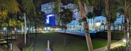 A Night view of the Resort taken from the Tobago Bar on the beach.